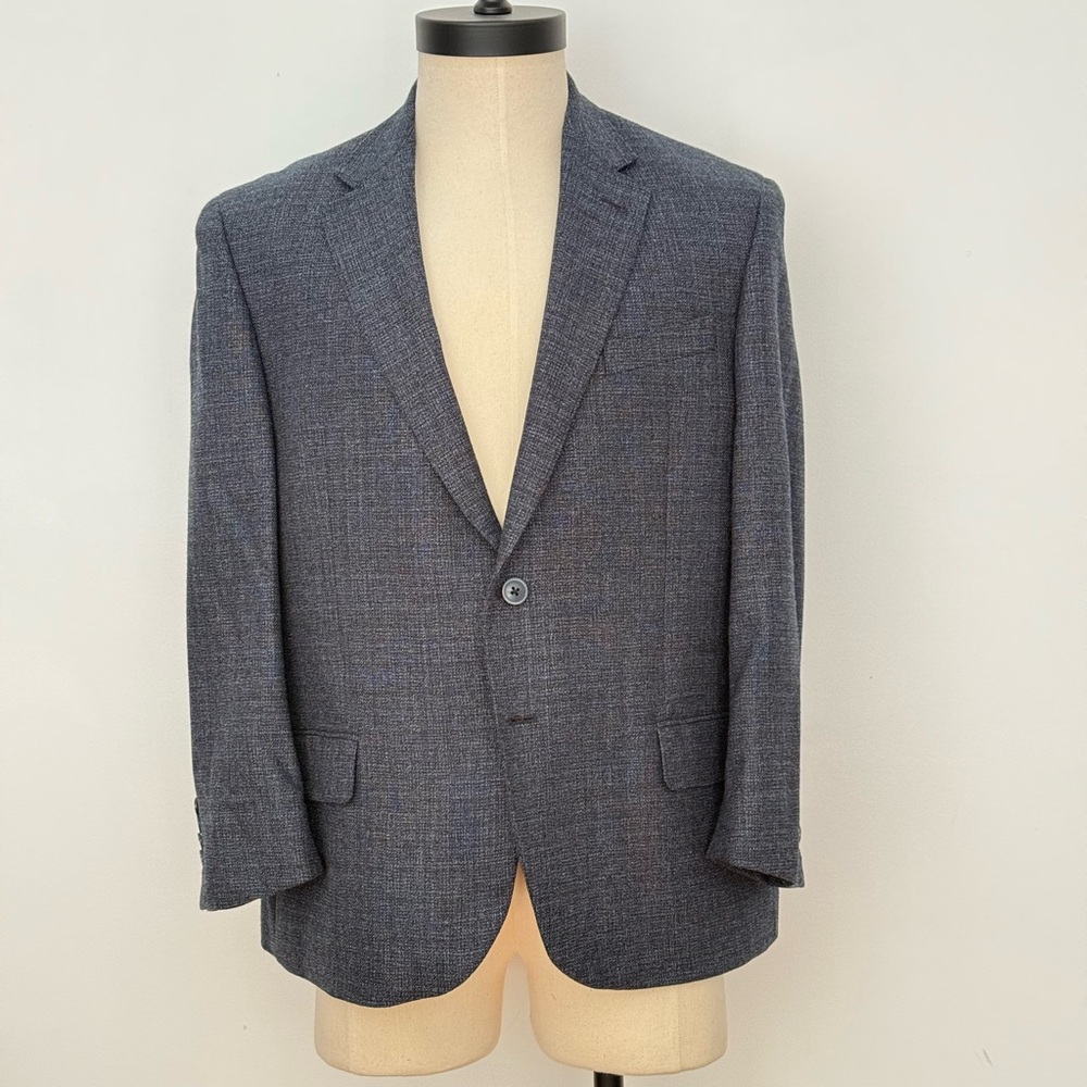 Joseph Abboud Navy Textured Single-Button Sport Coat